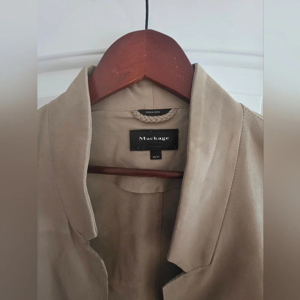 Mackage Leather Blazer Camel Tan Size XS - Picture 2 of 8